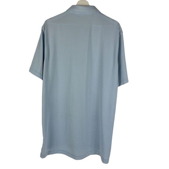 Peter Millar Summer Comfort Golf Polo Shirt Men's Large West Shore Logo Light Bl - Picture 2 of 8